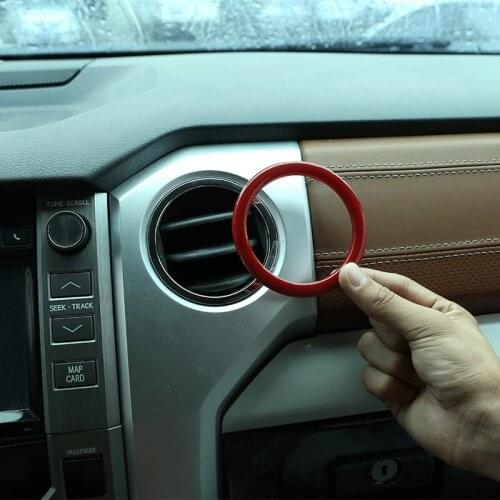14-21 models are suitable for Toyota smooth air outlet ring ABS sports red 4-piece set
