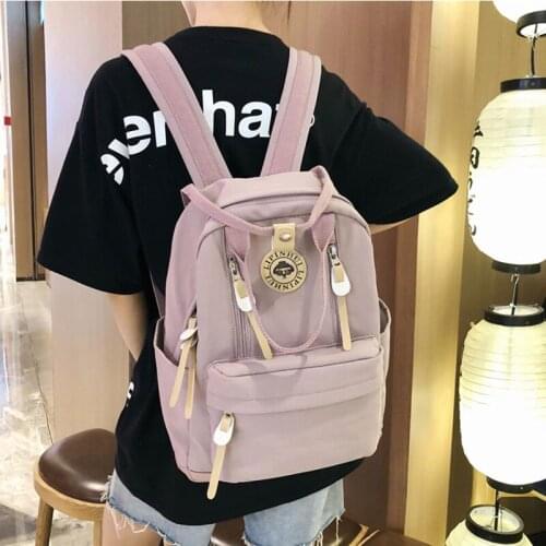 Fashion Women Backpack Simple Nylon School Bag High Capacity Travel Softback Casual Wild Backpacks Women Bags For Teenage Girls
