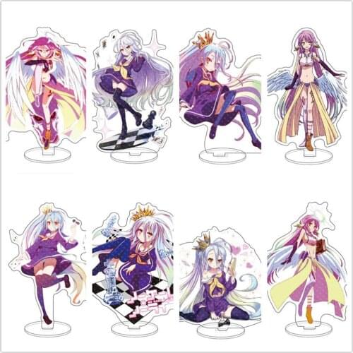 Anime No Game No Life Jibril Shiro Acrylic Stand Figure Desktop Decoration Collection Model Toy Cosplay Doll