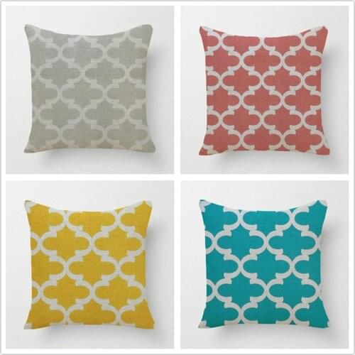 GCTNBJL Pillowcases Geometric Patterns Print Home Living Room Decor Sofa Cotton Linen Cloth Pillow Cushion 45x45 cm
