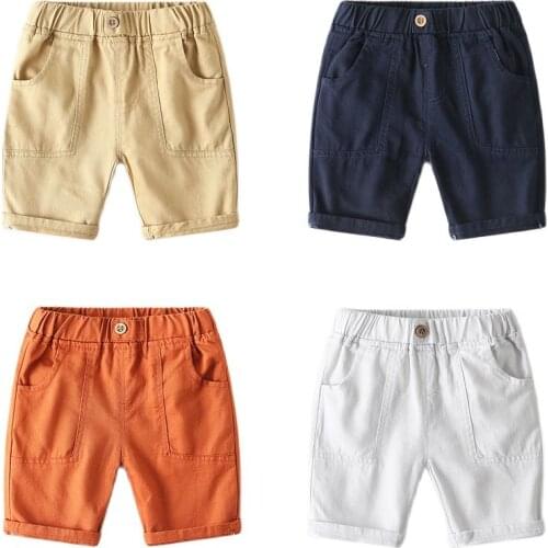 2021 New Baby Clothes Casual Shorts Cool Boys Pure Color Cotton Soft Half Trousers Summer Thin Pockets Outfit Pants For Child