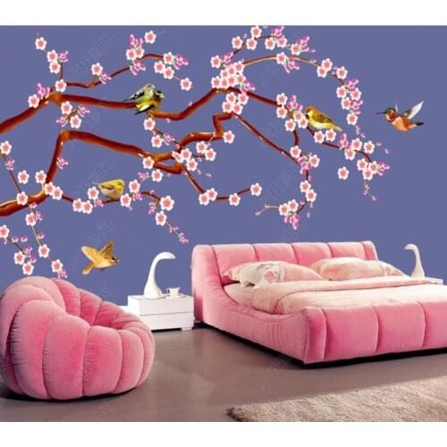 Papel de parede Plum Blossom Flower Bird New Chinese Style 3d wallpaper,living room tv wall bedroom wall papers home decor bar