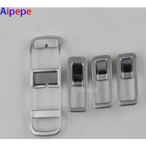 Window Lift Switch Car Interior Cover For Audi Q7 2016 2017 2018 Matte Chrome Door Adjust Control Panel Accessories