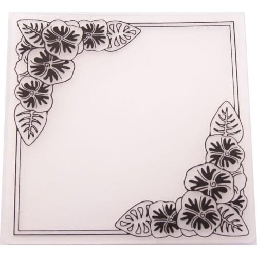 YINISE Plastic Embossing Folder For Scrapbook Stencils LEAVES FRAME DIY Photo Album Cards Making Decoration Scrapbooking Tools