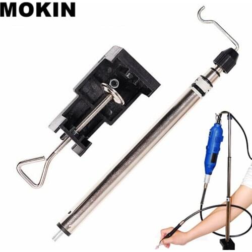 360 Degree Adjustable Flexible Shaft Grinder Stand Holder Clamp With Stand Base For Electric Rotary Woodworking Tool Accessories