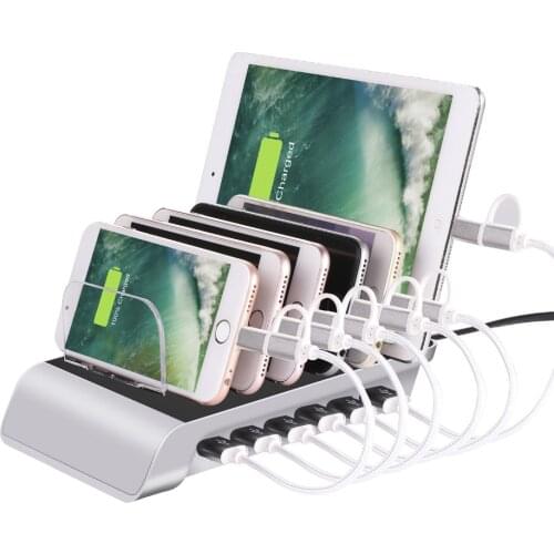 Usb Charging Station,6 port Multiple Charger Station Cell Phone Docking Station for iphone and Other USB Charged Devices
