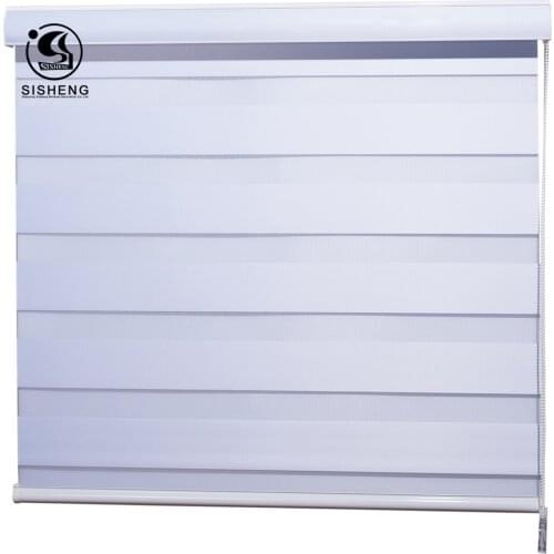 Privacy protection Blackout shade zebra roller blind curtatins with valanca