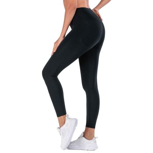 New Women sports yoga pants high waist skinny legging pants solid color Breathable Soft Workout Leggings Black Blue Gray