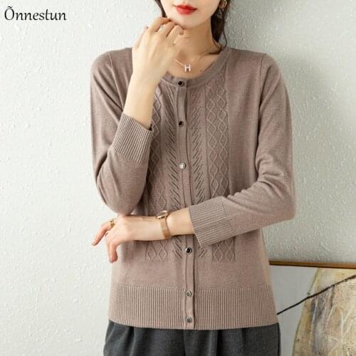 Twist Sweater Women New Autumn Long Sleeve Sweater Cardigan Solid Knitwear Fashion casual Single-breasted Cardigans Women