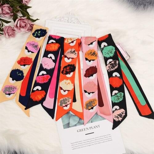 Little Monster Lady Scarf Luxury Brand Fashion Tied Bag Handle Small Ribbon Decoration Headband Wristband Womens Turban BS25