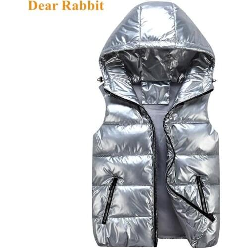 Vest for Boy Children Hooded Warm Outerwear Kids Glossy Coat Baby Girl Sleeveless Jacket Winter Down Padded Waterproof Waistcoat