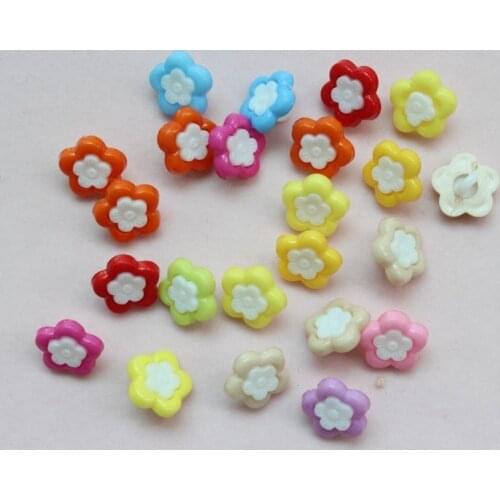 1000pcs Variety Colors 15mm Sweet Buttons Set plum blossom flower diy combined buttons