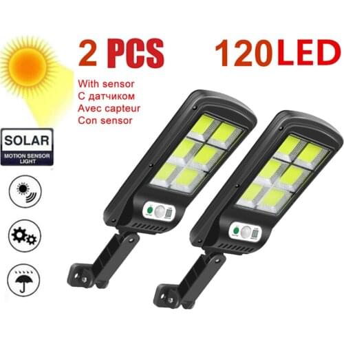 2pcs tabular oblong LED Solar Street Light 30W 60W 90W Radar PIR Motion Sensor Wall Timing Lamp+Remote Waterproof for Plaza Gard