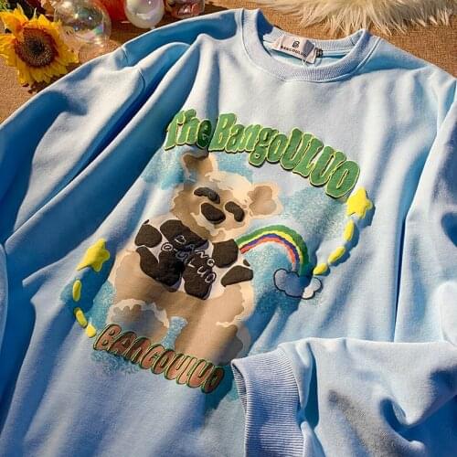 2021 Hip Hop Japanese Fashion Sweatshirt Cartoon Bear Graphic Hoodies Womens Winter Tops Clothes for Teens Vintage Streetwear