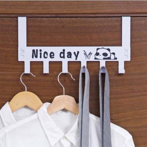 6 Hook Key Hanger Decorative Simple Small Wall Hooks Space Saving Easy Install Home Vintage Wooden Door Back Storage Rack Holder
