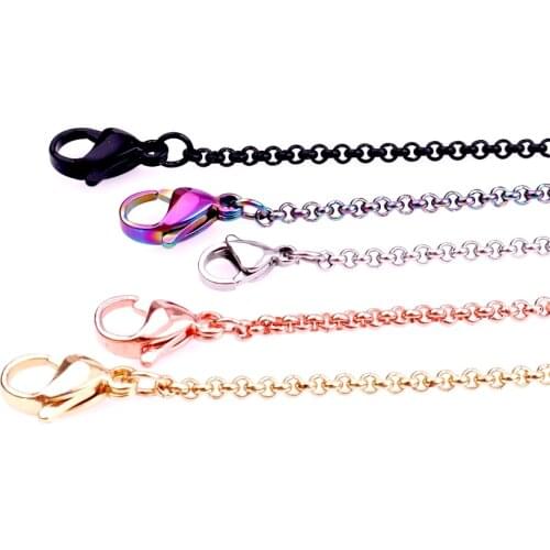 20'' 24'' Plated Stainless Steel Curb Link Chain Width Bulk Chains For DIY Handmade Necklace Bracelet Making Jewelry