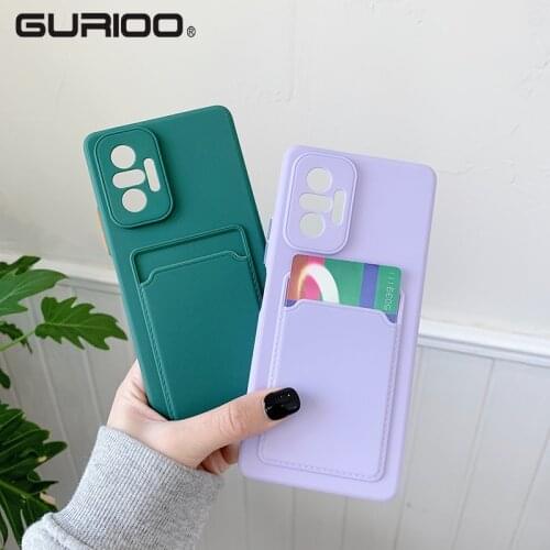 Solid Color Silicone Wallet Phone Case For Redmi Note 10 9 8 Pro 9A 9C Mi 11 Pro Ultra Poco X3 M3 With Card Slot Soft Back Cover