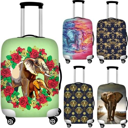 Stylish Floral Elephant Print Luggage Covers for 18''-32inch Trolley Case Anti-dust Waterproof Travel Suitcase Cover Baggage