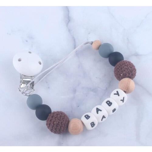 Baby Teether Pacifier Clips for Infant Chew Nipple Anti-Lost Baby Handmade Silicone Pacifier Chains Safe Teething Chain