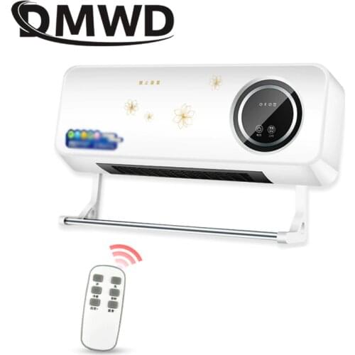 DMWD Electric Heater Fan Wall-Mounted Remote control Ceramic Thermal Heating Radiator Air Warmer Cooling Fans Ventilator