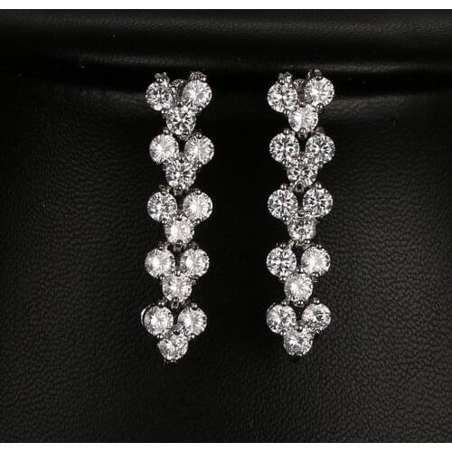 Emmaya Fashion Luxury Bride Wedding Earring New Design Rome AAA+ Cubic Zirconia Stones Paved Stud Earrings Party Gift