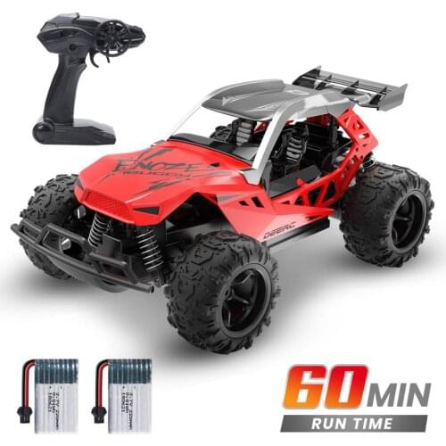 DEERC 1:22 Racing RC Car Rock Crawler Radio Control Truck 60 Mins Play Time 20 KM/H 2.4 GHz Drift Buggy Toy Car For Kids