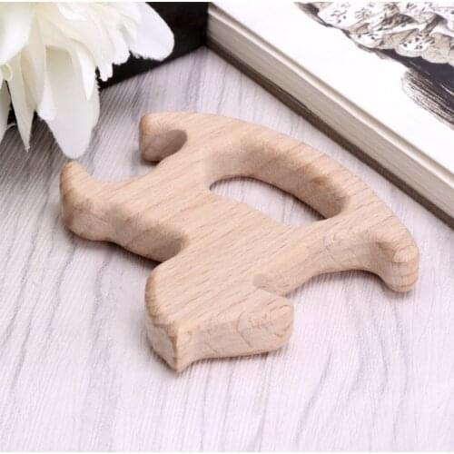 K3ND Natural Wood Trojan Horse Shape Pendant DIY Jewelry Findings Baby Teether Shower