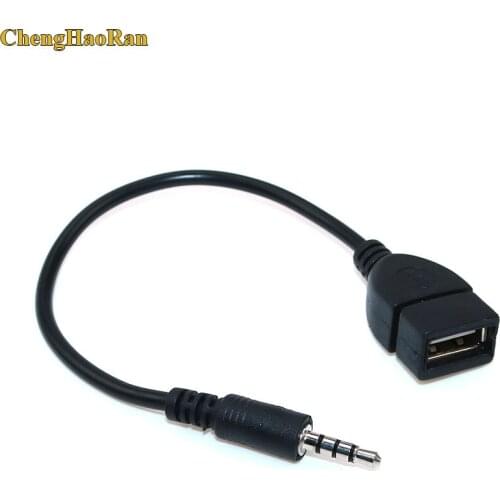 1pcs Audio Convert Cable Wire Car AUX Cable A Female OTG Converter Adapter Cable 3.5mm Male Audio AUX Jack to USB 2.0 Type 20CM
