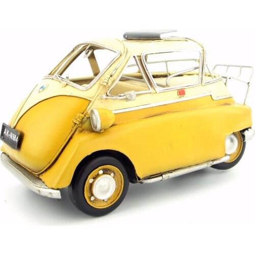 Antique classical car model 1957 ISETTA 300 retro vintage wrought metal crafts for home/pub/cafe decoration or birthday gift