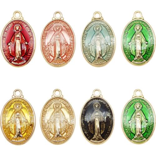 Classics 20pcs Colorful Enamel Zinc Alloy Pendant Charm Religious Classic Necklace Pendant DLY Accessories DIY Jewelry Crafts