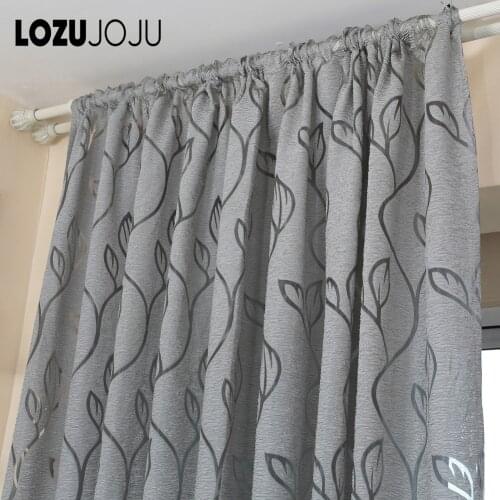 LOZUJOJU Curtain Window Living Room Jacquard Fabrics Luxury Semi-blackout Curtains Panel Living Room Curtains Short Gray Curtain