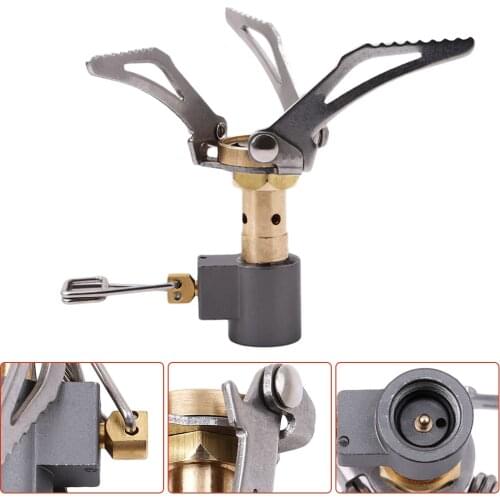 Outdoor Camping Stove Head Stainless steel + Aluminum Alloy + Copper Shrinkable Gas Stove Picnic Barbecue Stove Head Gas Adapter