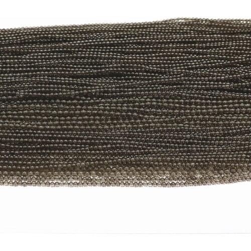 Natural Smoke Stone Chalcedony Spacers Jades Findings Accessories 2mm 3mm Round Beads Diy Jewelry Loose Beads 15" B444