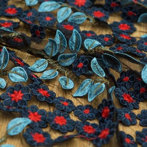 New heavy industry water soluble tissu Three dimensional flower embroidery fabric Designer customized DIY dress patchwork