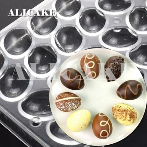 Polycarbonate Chocolate Molds Egg Easter Fondant Forms Tray Moldes Cake Baking Pastry Bakery Tools Moulds