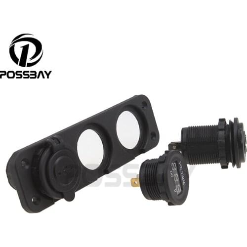 POSSBAY 3.1A 12V USB Charger Voltmeter Universal Car Motor Cigarette Lighter Socket RV For GPS Mobile Phones Digital Devices