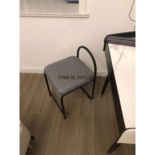 Nordic dressing stool makeup stool modern minimalist dressing table stool bedroom makeup chair net red houndstooth stool