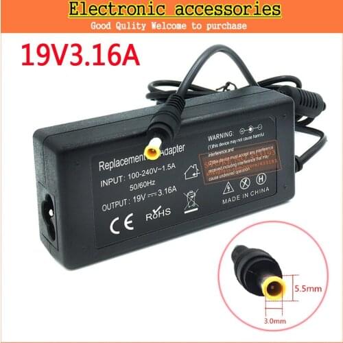 Brand New 19V 3.16A 60W 5.5x3.0mm AC Power Supply Adapter 19V3.16A Charger