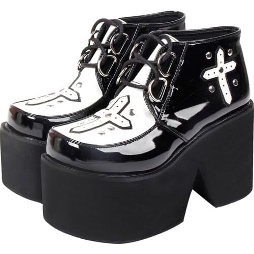 Angelic imprint woman mori girl lolita cosplay punk shoes lady high heels wedges Pumps women princess dress party shoes 9702 47