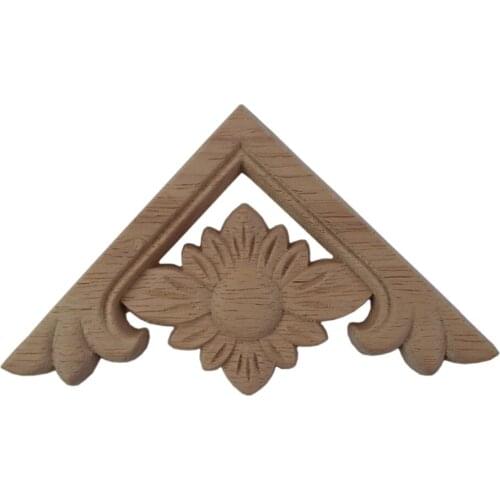 Vintage Wood Carved Decal Corner Onlay Applique Frame Furniture Wall Unpainted for Door Decor Craft Home Accessories