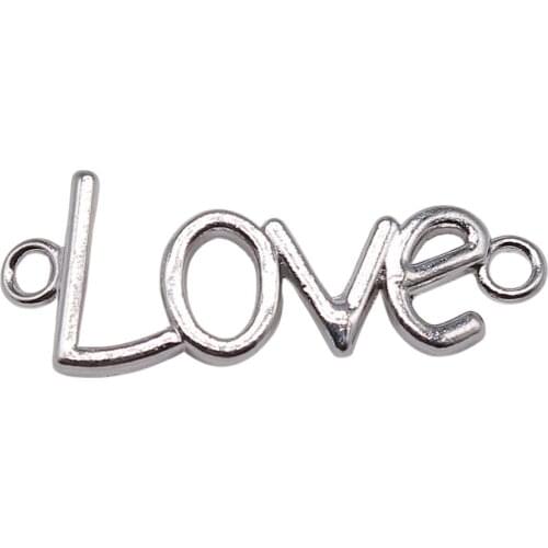 WYSIWYG 10pcs 3 Colors Love Charms Pendant DIY Jewelry Findings 41x16mm For Jewelry Making