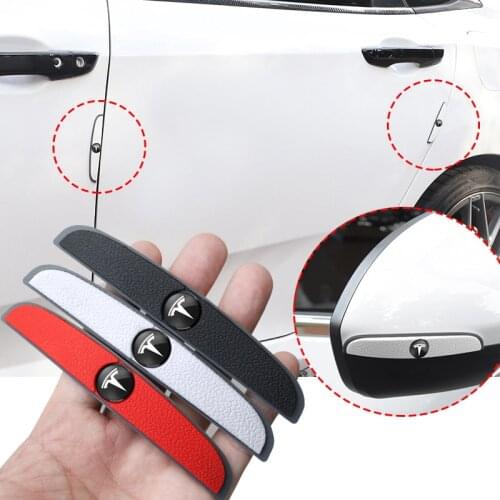1Set Rubber Car Door Edge Corner Anti-Collision Strip Stickers Accessories For Tesla Model 3 Model X Model S