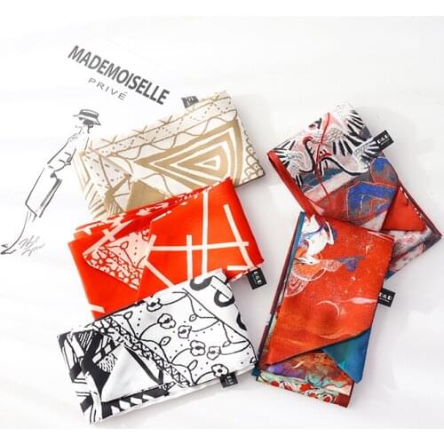 140cm*10cm new character pattern small ribbon silk scarves fashion spring/summer bag scarf women skinny scarf