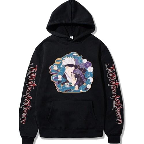 2021 Jujutsu Kaisen Satoru Gojo Hoodie Fashion Long Sleeve Casual Loose Print Anime Unisex Cloth