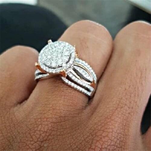 2021 Woman Ring Clear Rhinestone Solitaire Engagement Party Wedding Band Shine Charms Bridal Jewelry Accessories