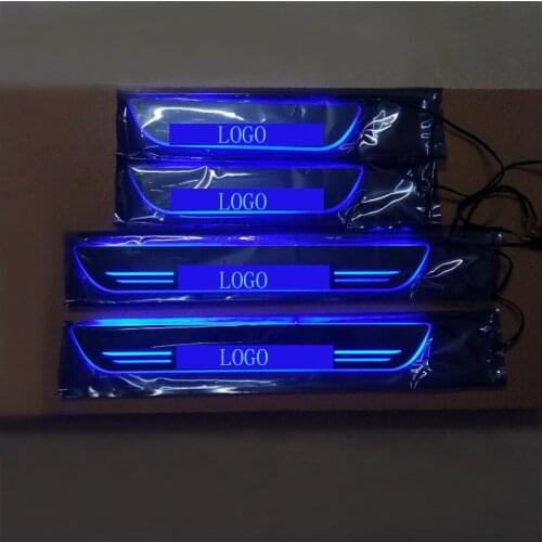 4PCS Acrylic Moving LED Welcome Pedal Car Scuff Plate Pedal Door Sill Pathway Light For Ford Ranger T6 T7 2012-2017