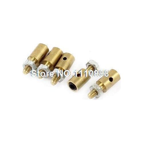 5 Pcs Gold Tone Brass 4mm Dia RC Plane Airplane Servo Horn Linkage Rod