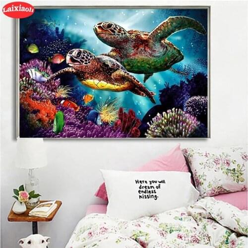 DIY Diamond Embroidery Underwater world sea turtle coral fish Full Kits Needlework Diamond Painting Cross Stitch Decor For Home
