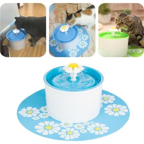 Automatic Flower Style 1.6L Cat Dog Electric Fountain Pet Bowl Drinking Water Dispenser Drink Dish Filter For Cat Pet