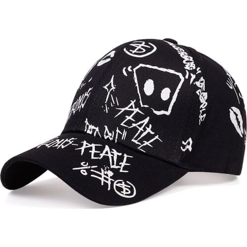 New letters graffiti printed baseball cap fashion unisex cotton dad hat summer outdoor sunscreen sunscreen hat sports wild caps